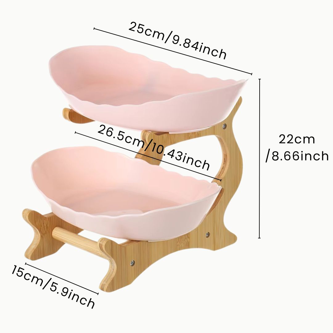 Fruit Holder – Wood 2/3 Tier Stand, Table Organizer, Multi-Purpose Storage for Fruits, Snacks & Vegetables