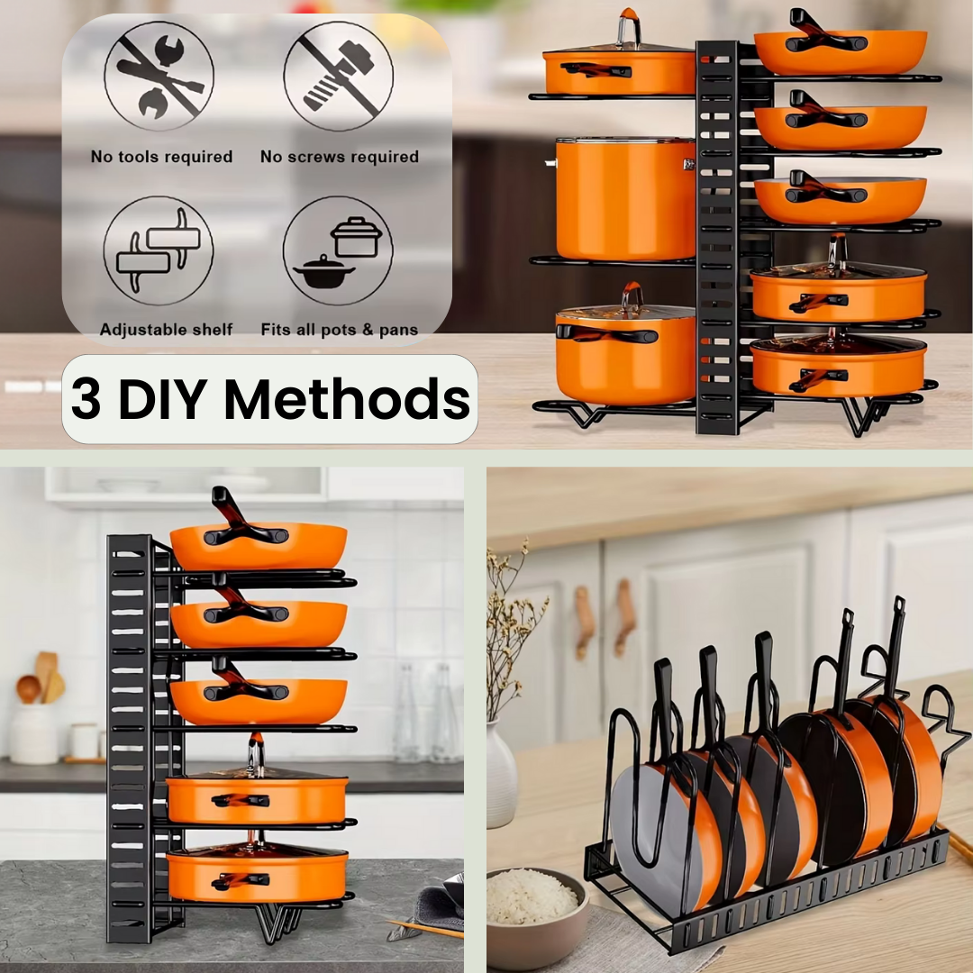 3 DIY methods feature pots and pans organizer