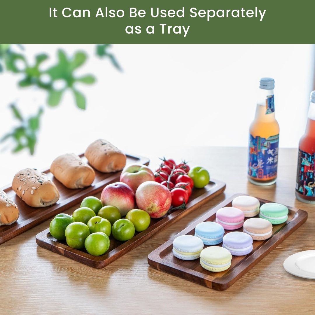 3 Tier Serving Tray - Decorative Wooden Cake Stand for Food Presentation and Event Catering