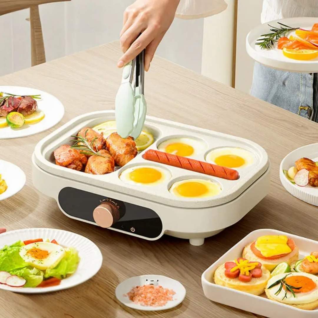 Breakfast Maker – Multifunction Electric Toaster, Sandwich, Burger Grill, and Cooker with Non-Stick Plates