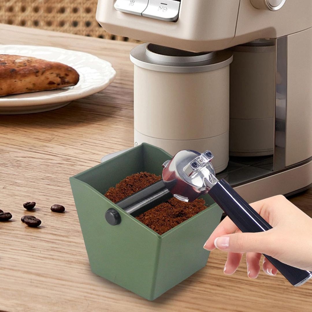 Coffee Knock Box - Anti-Slip Espresso Grounds Bin for Coffee Stations