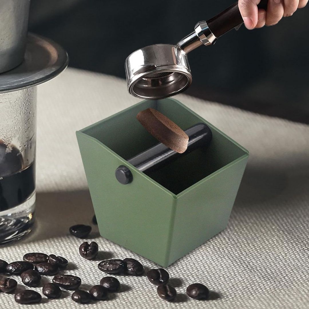 Coffee Knock Box - Anti-Slip Espresso Grounds Bin for Coffee Stations