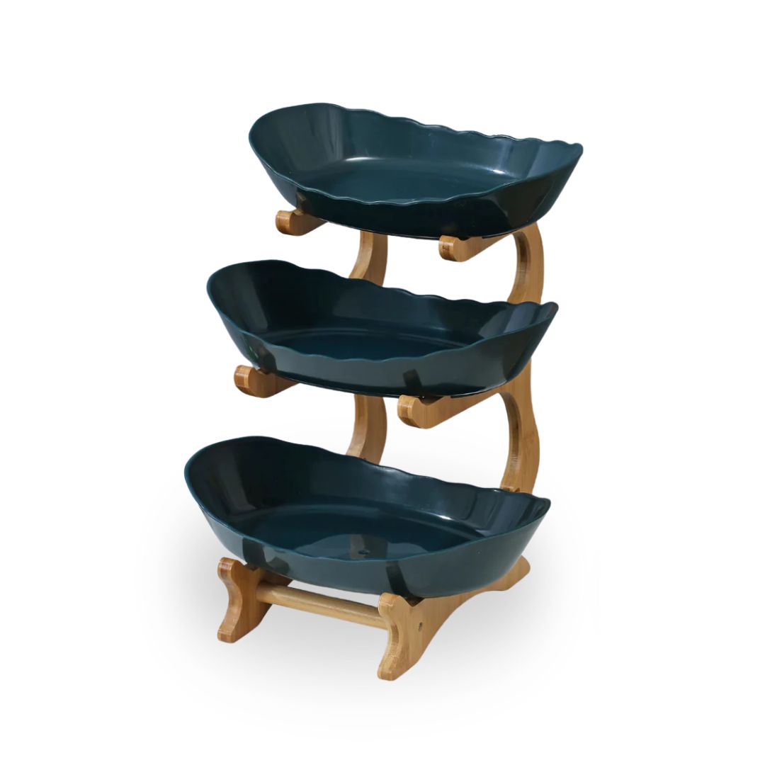 Fruit Holder – Wood 2/3 Tier Stand, Table Organizer, Multi-Purpose Storage for Fruits, Snacks & Vegetables