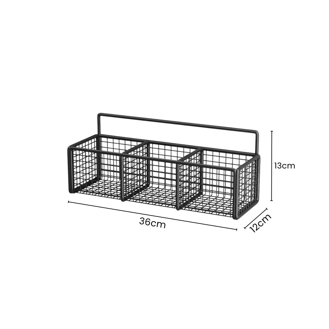 Hanging Spice Rack - Wall Mounted Kitchen Organizer & Storage Basket