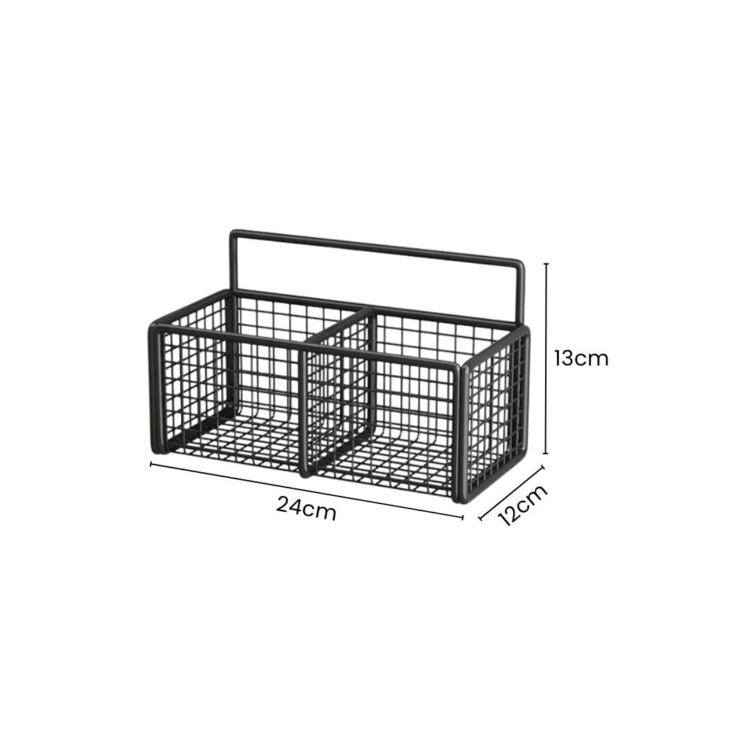 Hanging Spice Rack - Wall Mounted Kitchen Organizer & Storage Basket