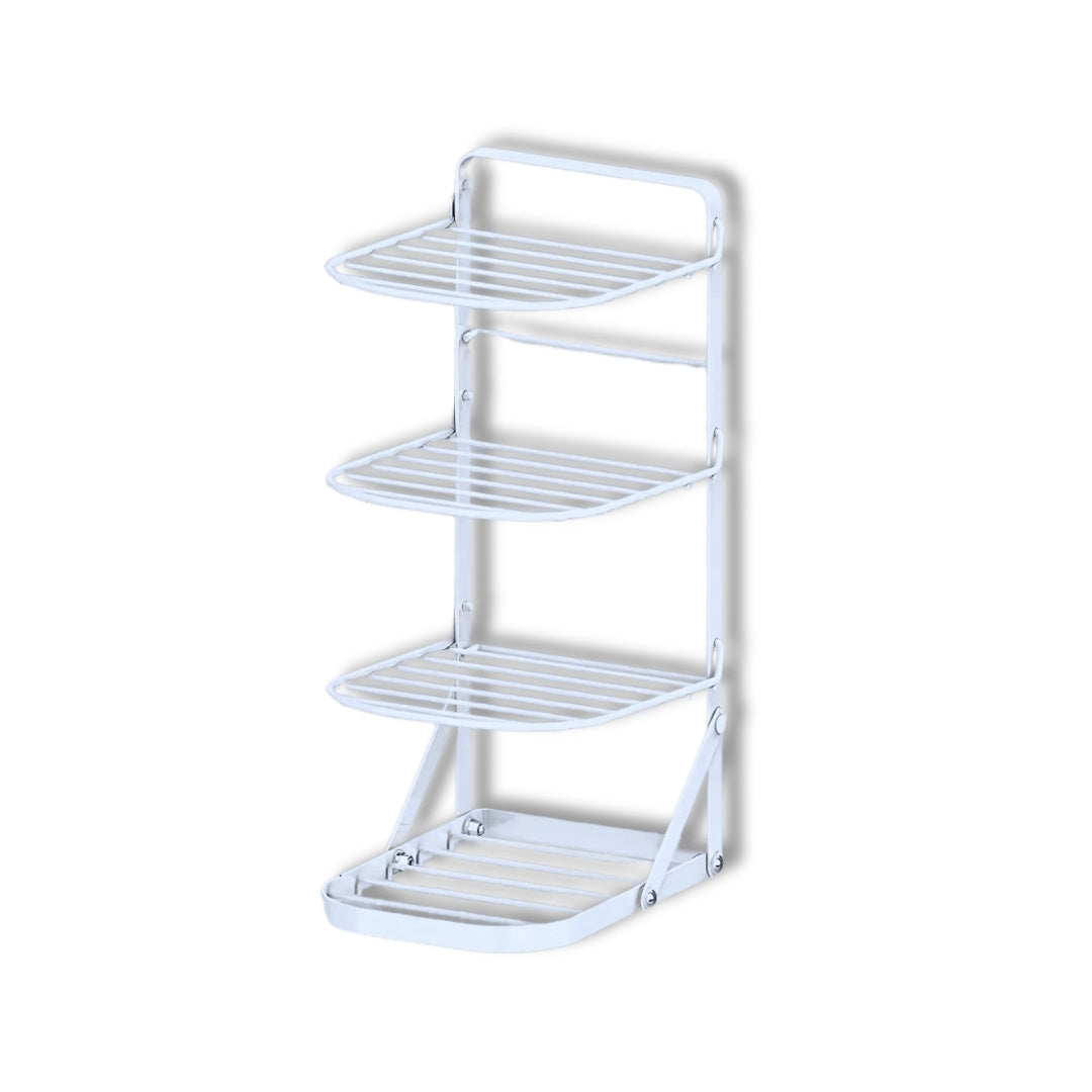 Kitchen Counter Corner Shelf – 4-Tier Durable Plate Organizer for Kitchen Cabinets, and Pantry Storage