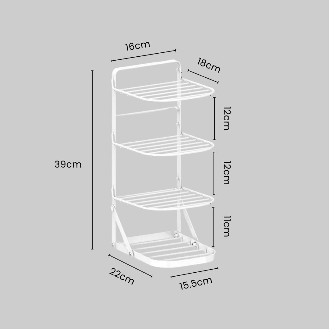 Kitchen Counter Corner Shelf – 4-Tier Durable Plate Organizer for Kitchen Cabinets, and Pantry Storage