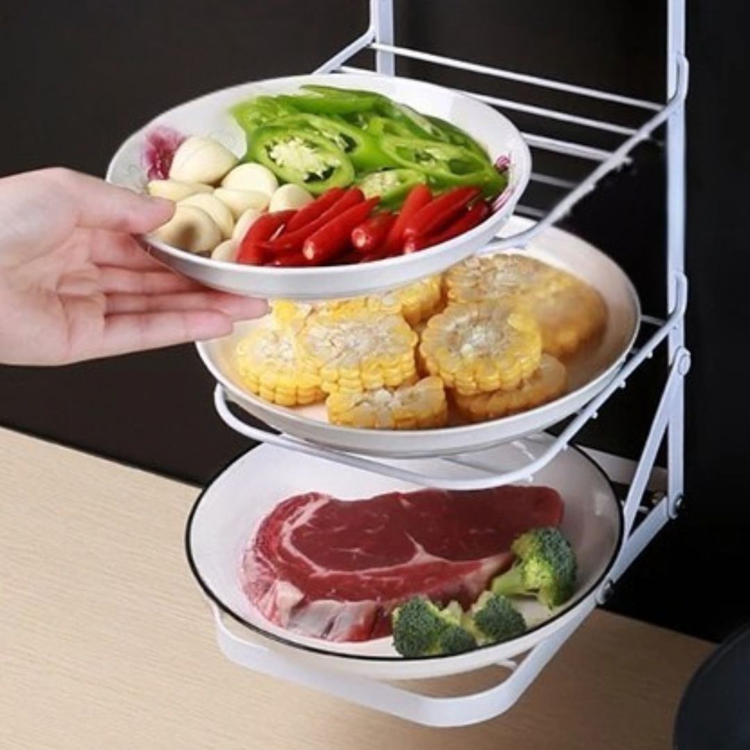 Kitchen Counter Corner Shelf – 4-Tier Durable Plate Organizer for Kitchen Cabinets, and Pantry Storage