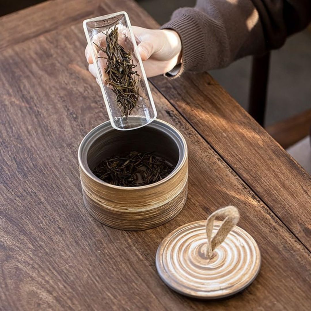 Loose Leaf Tea Storage - 500ml Ceramic Airtight Tea Canister, Food Storage Box and Organizer