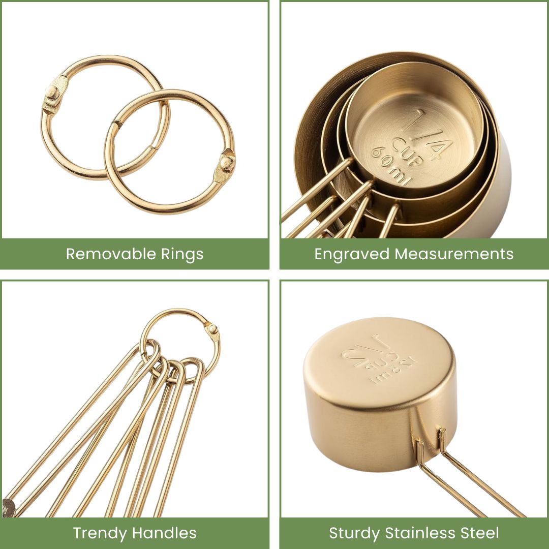 Measuring Cups and Spoons - Stainless Steel Teaspoon & Cup Set