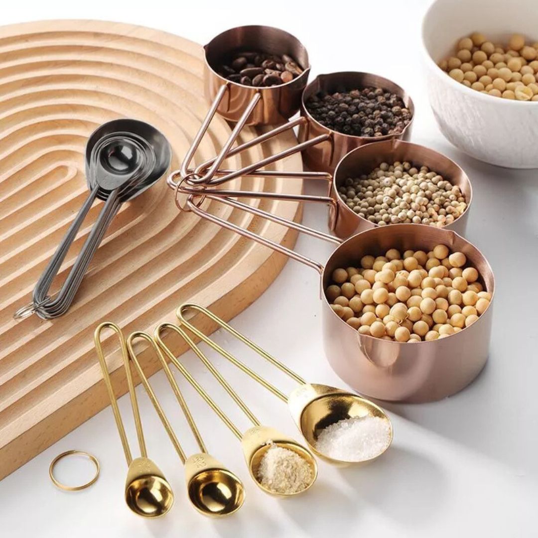 Measuring Cups and Spoons - Stainless Steel Teaspoon & Cup Set