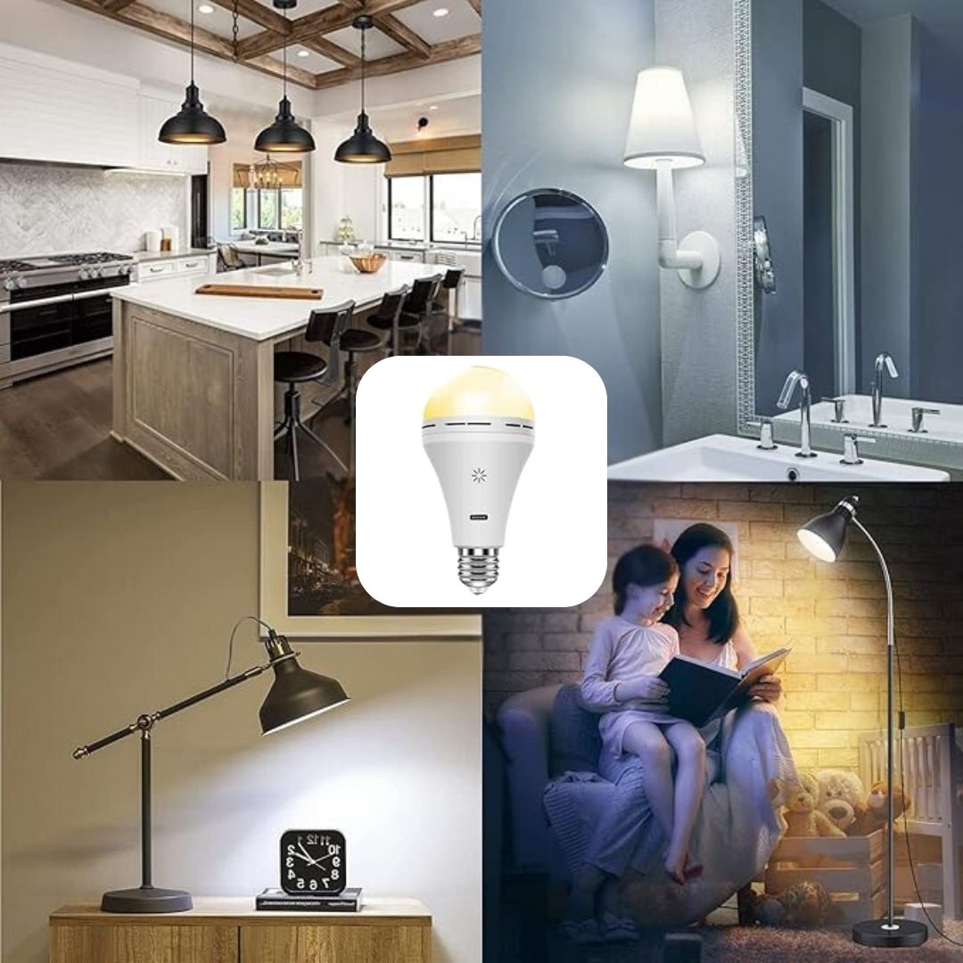 Rechargeable Light Bulb - 24 Hour Battery Life, Remote & Touch Control, USB-C Charging