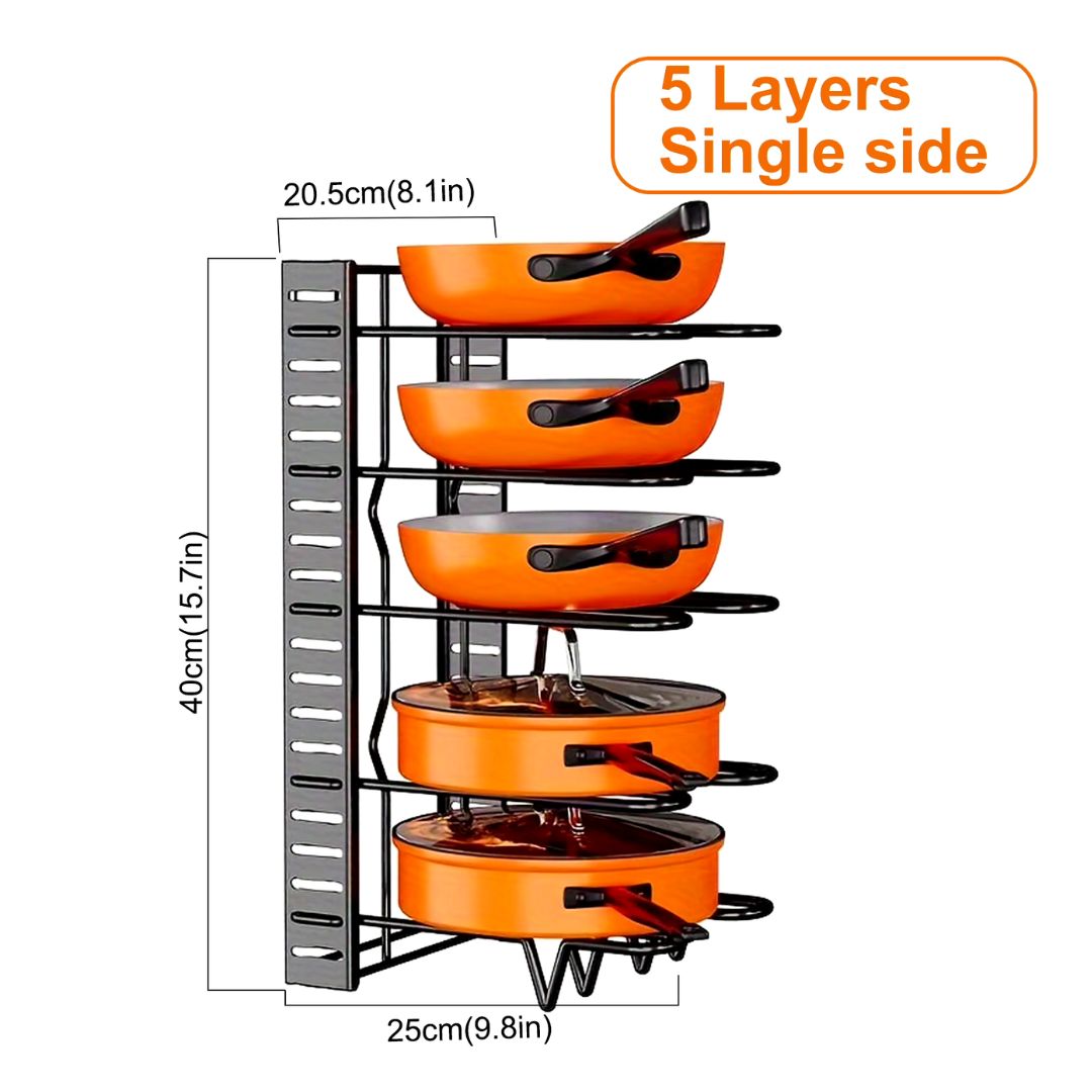 Pots and pans organizer size guide
