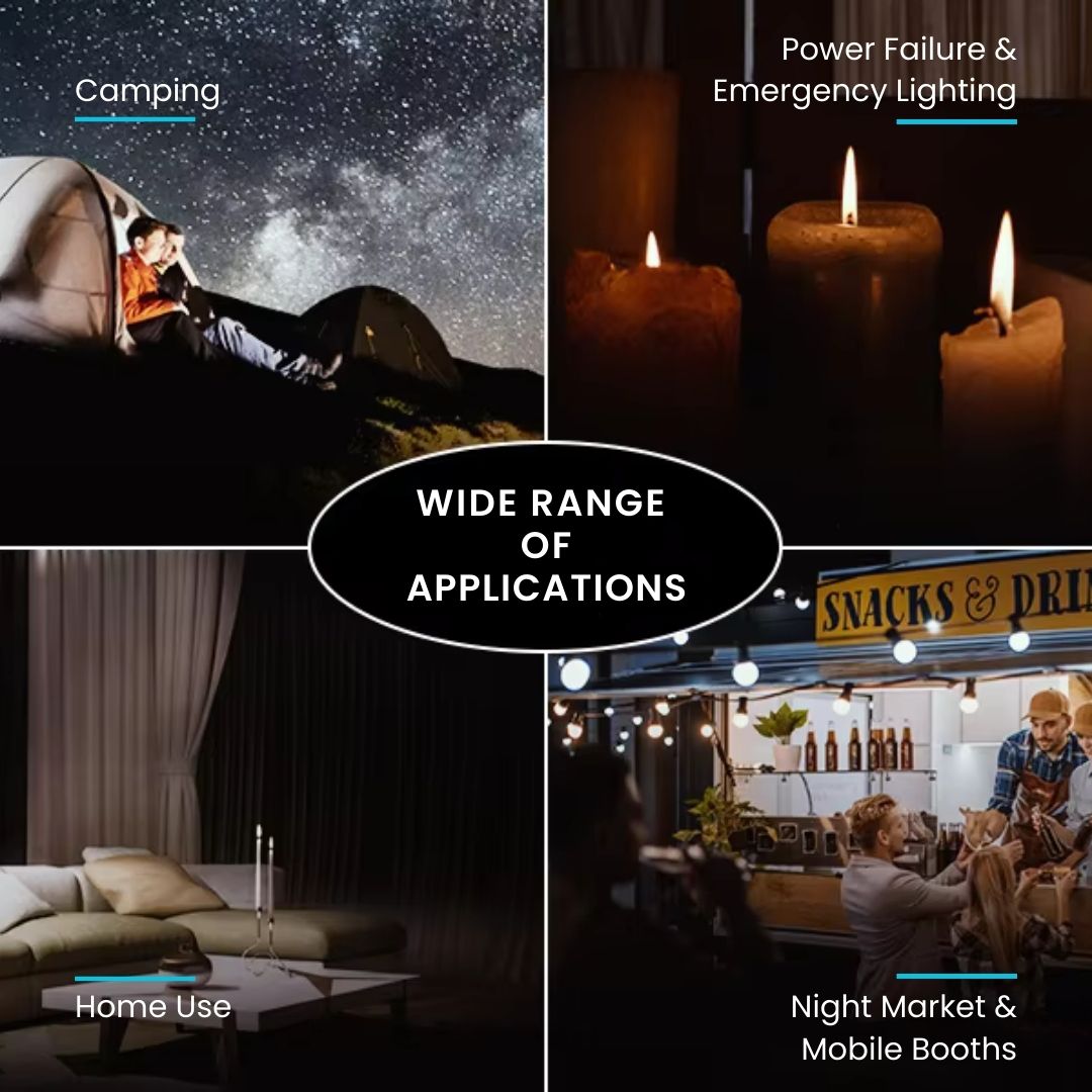 Rechargeable Light Bulb - 24 Hour Battery Life, Remote & Touch Control, USB-C Charging