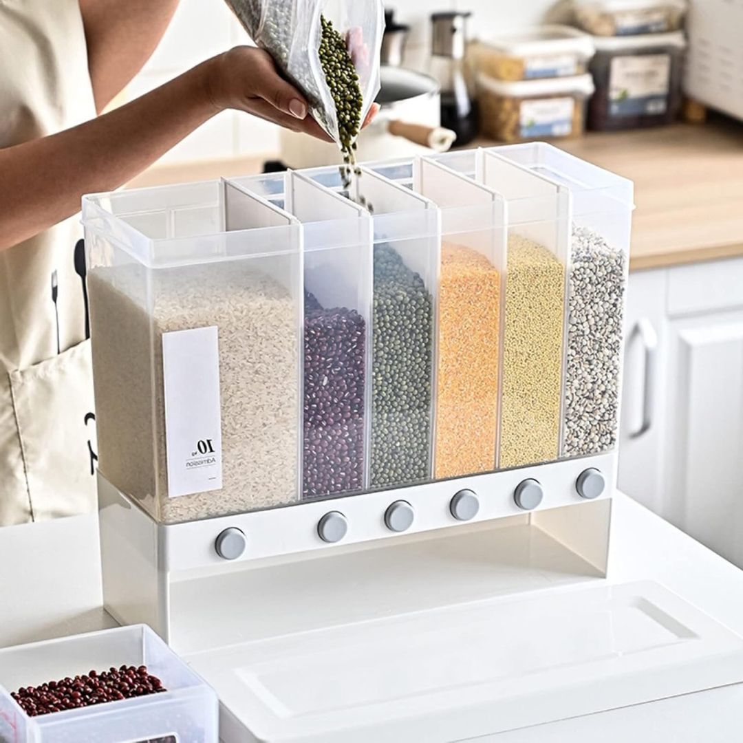 Rice Separate Bucket Grain Sealed Container Dry Food Dispenser Grain Storage Jar Kitchen Organizer Container Box Storage Box