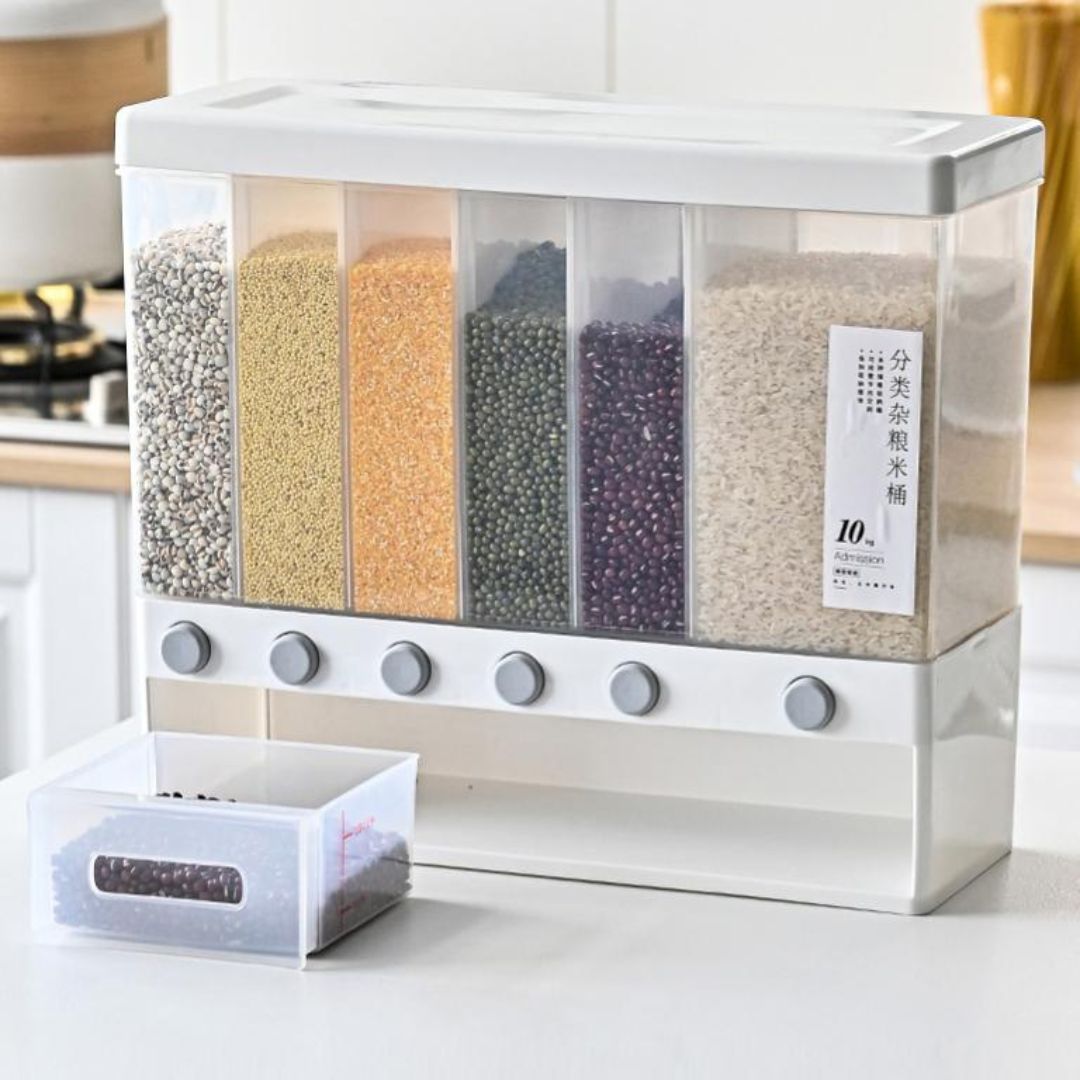 Rice Separate Bucket Grain Sealed Container Dry Food Dispenser Grain Storage Jar Kitchen Organizer Container Box Storage Box