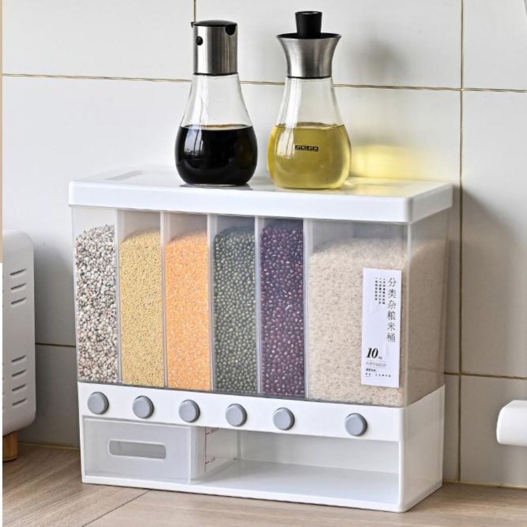 Rice Separate Bucket Grain Sealed Container Dry Food Dispenser Grain Storage Jar Kitchen Organizer Container Box Storage Box