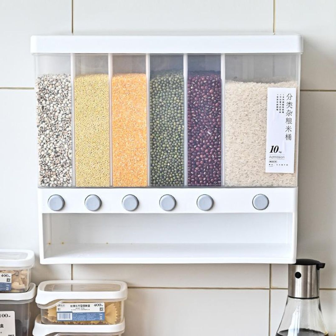 Rice Separate Bucket Grain Sealed Container Dry Food Dispenser Grain Storage Jar Kitchen Organizer Container Box Storage Box