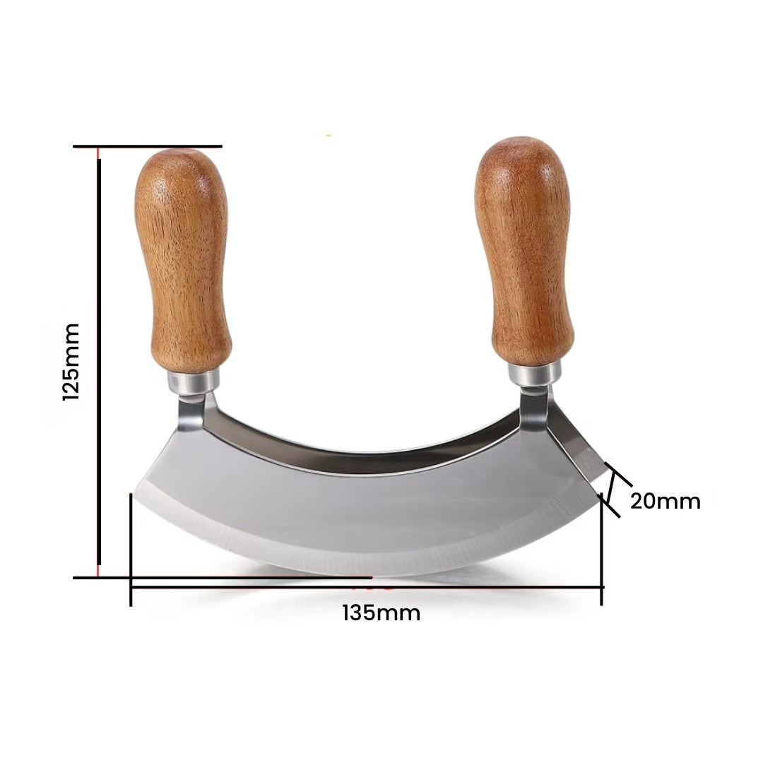 Round Cutting Board - Wooden Cutting Board with Knife for Kitchen, Pizza and Food Preparation