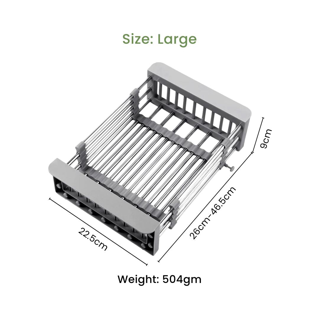 Sink Drain Rack - Portable Over Sink Dish Drying Rack for Kitchen