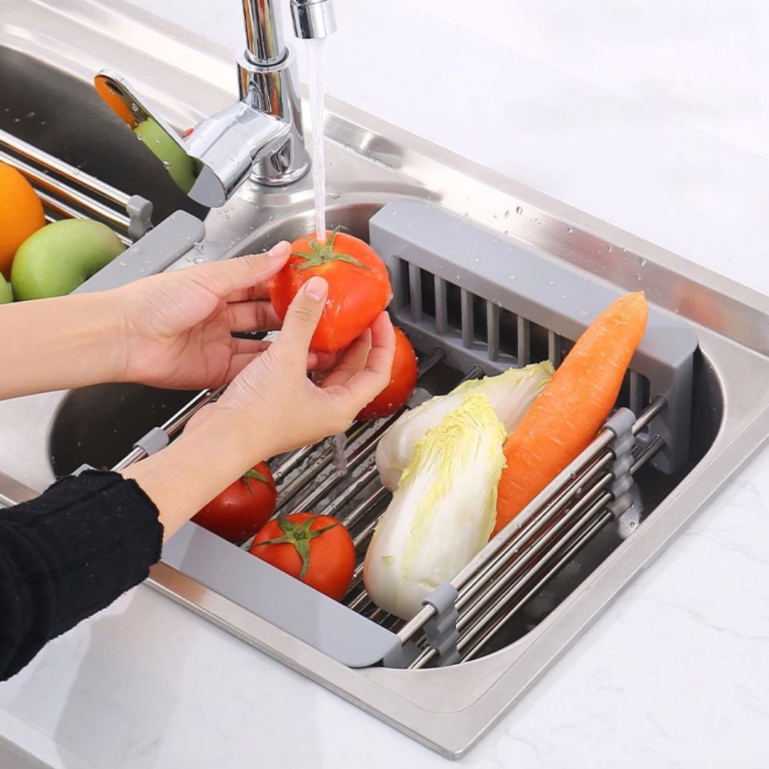 Sink Drain Rack - Portable Over Sink Dish Drying Rack for Kitchen