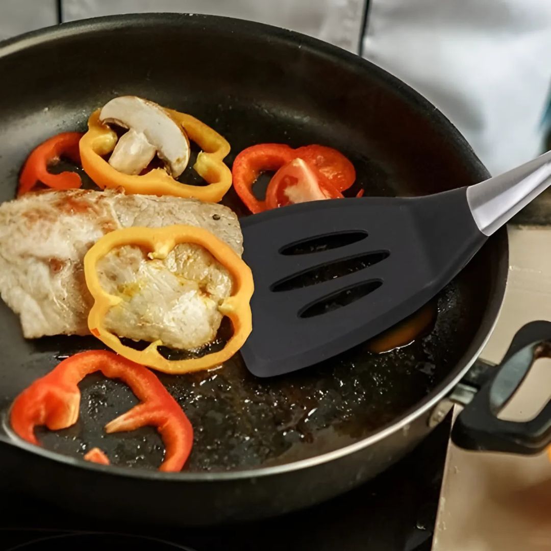 Stainless Steel Cooking Utensils Set & Kitchen Tools for Nonstick Cookware