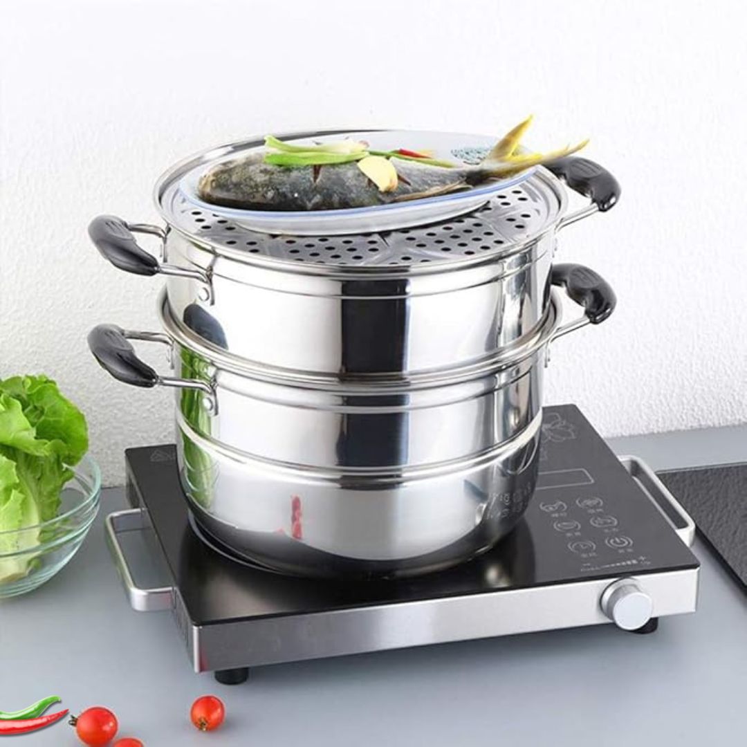 Steam Pot - Best 2/3/4-Layer Stainless Steel Kitchen Steamer for Veggies, Fish, & More