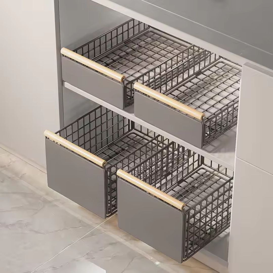 Under Sink Organizer - Multipurpose Shelf with Sliding Drawer for Kitchen & Bath