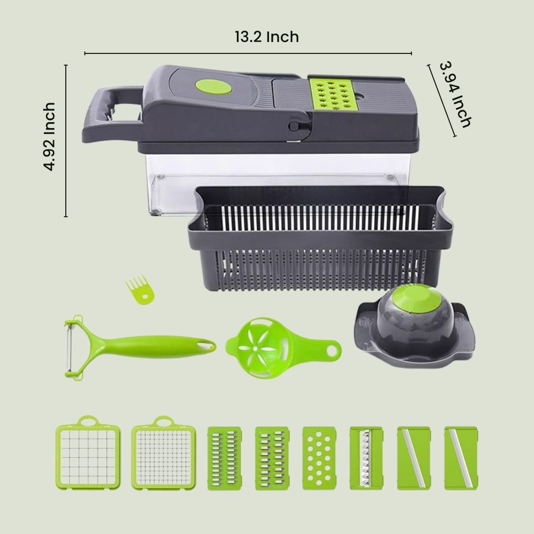 Vegetable Chopper and Slicer - Stainless Steel Dicer, Grater, and Cutter for Kitchen