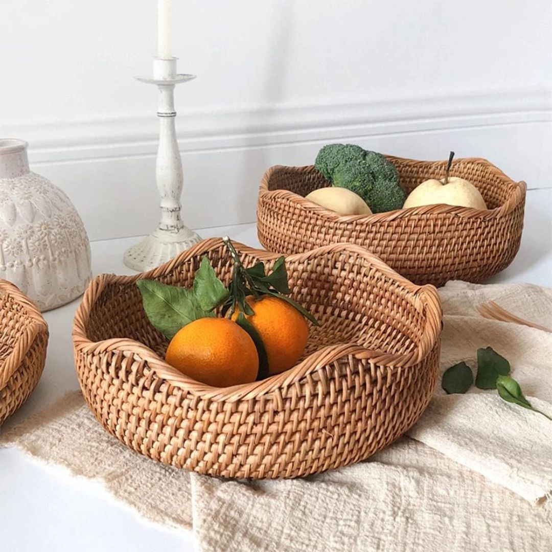 Wicker Storage Baskets | Natural Rattan, Kitchen Storage Baskets, Bread, Picnic & Woven Organizers