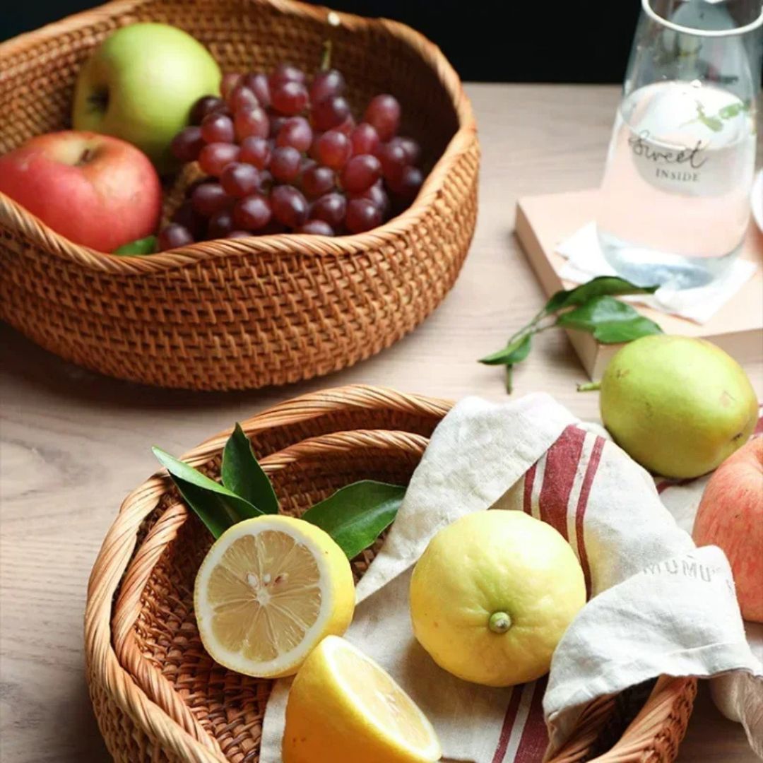 Wicker Storage Baskets | Natural Rattan, Kitchen Storage Baskets, Bread, Picnic & Woven Organizers