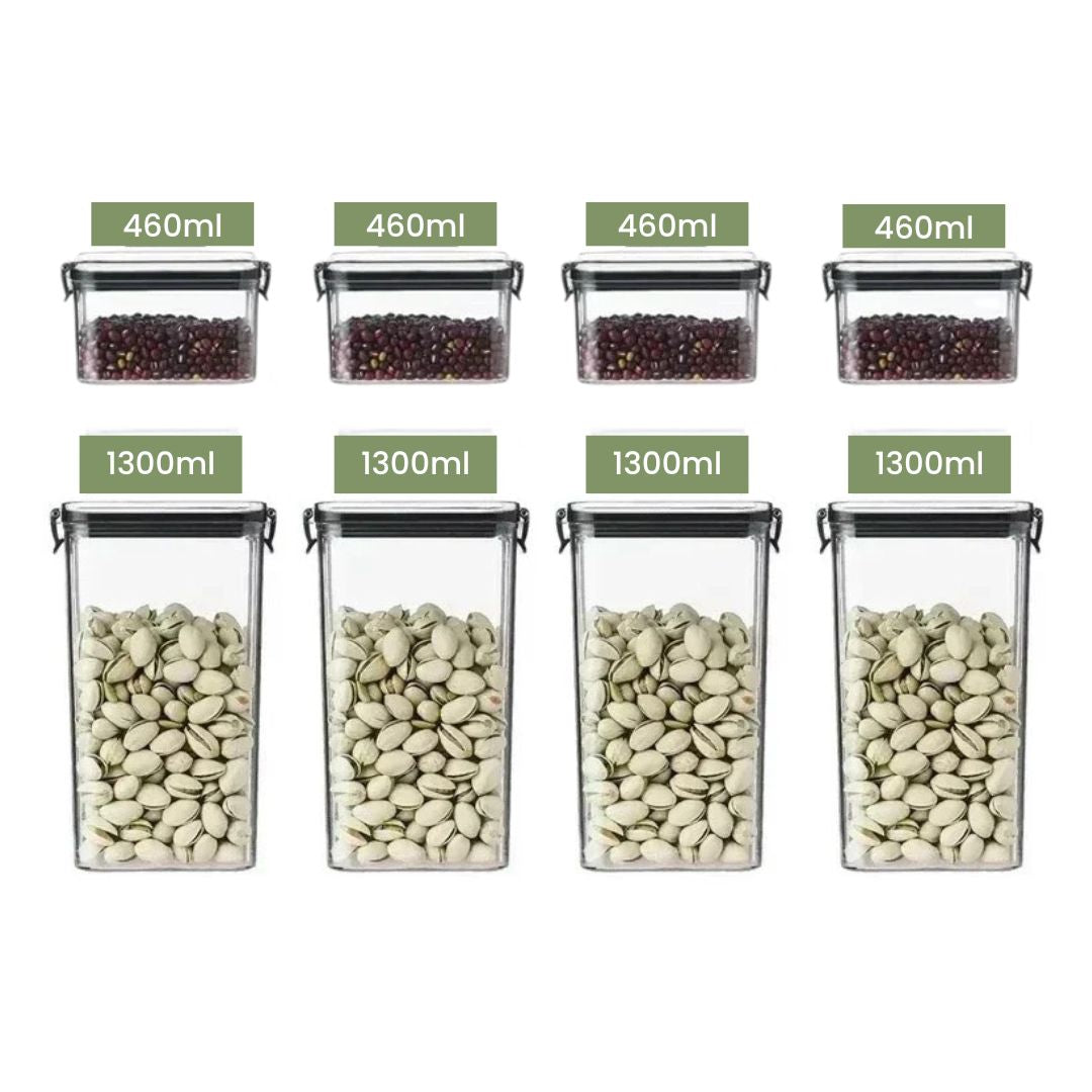 Airtight Food Storage Containers – 460 to 1800 ml Premium Canister for Pantry Organization and Dry Foods