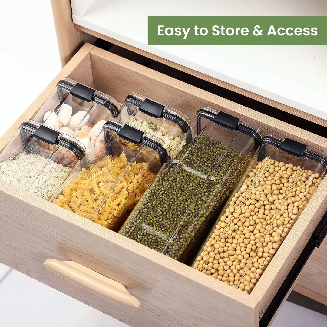 Airtight Food Storage Containers – 460 to 1800 ml Premium Canister for Pantry Organization and Dry Foods