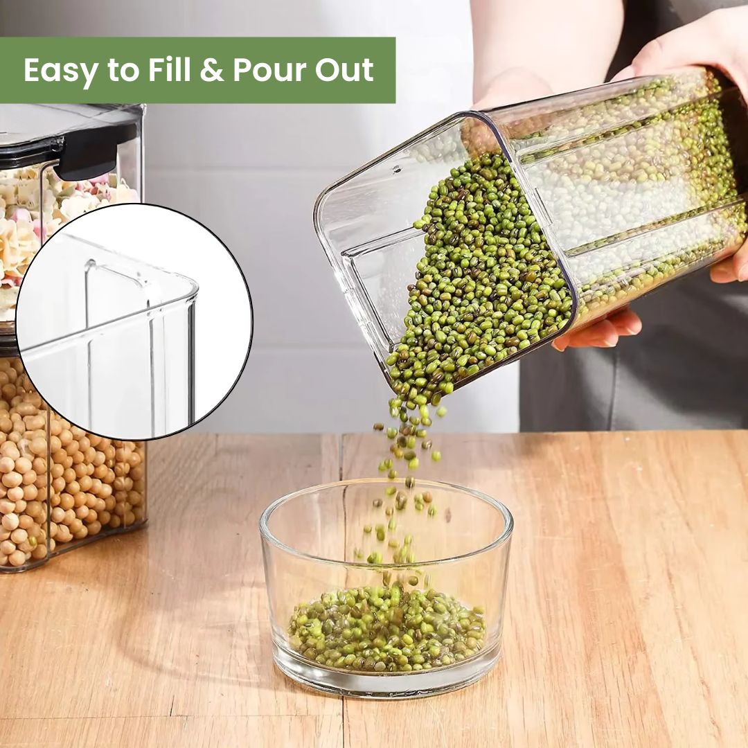 Airtight Food Storage Containers – 460 to 1800 ml Premium Canister for Pantry Organization and Dry Foods