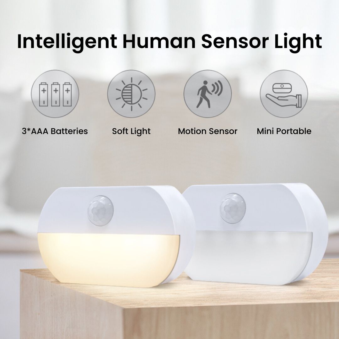 Battery Operated Mini Lights – Motion Sensor LED, Cold/Warm White, Easy Adhesive Installation