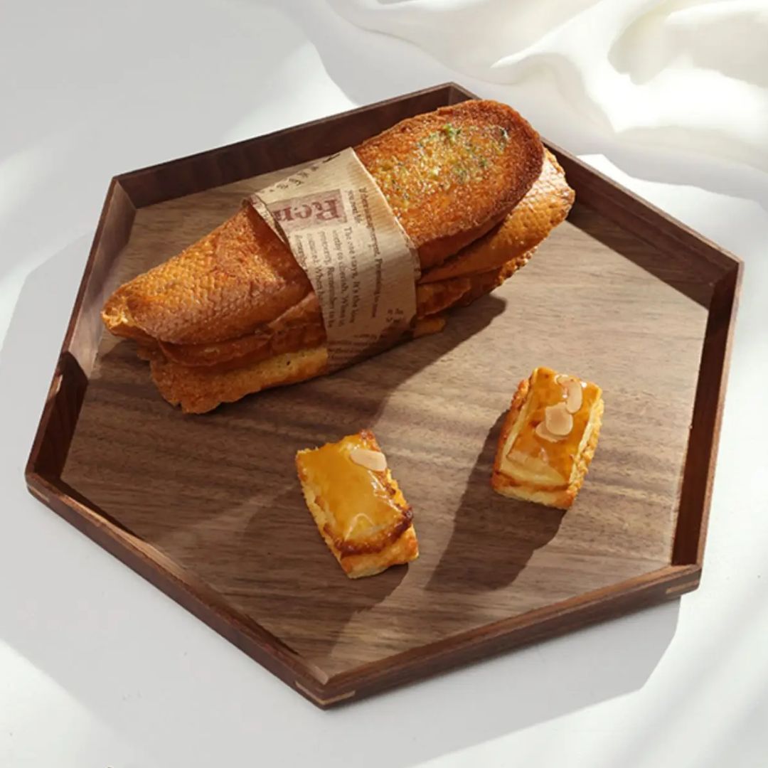 Wooden Tray - Rustic Serving Tray with Handles, Walnut Kitchen & Home Tray
