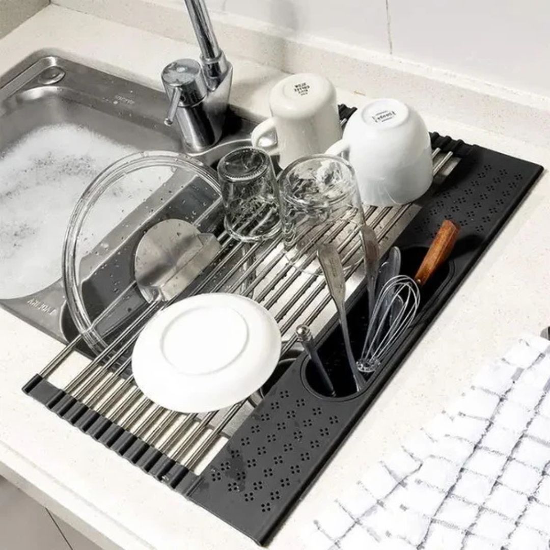 Dish Drying Rack – Best Modern Kitchen Draining Mat for Drying Pads, Dishes and Pots