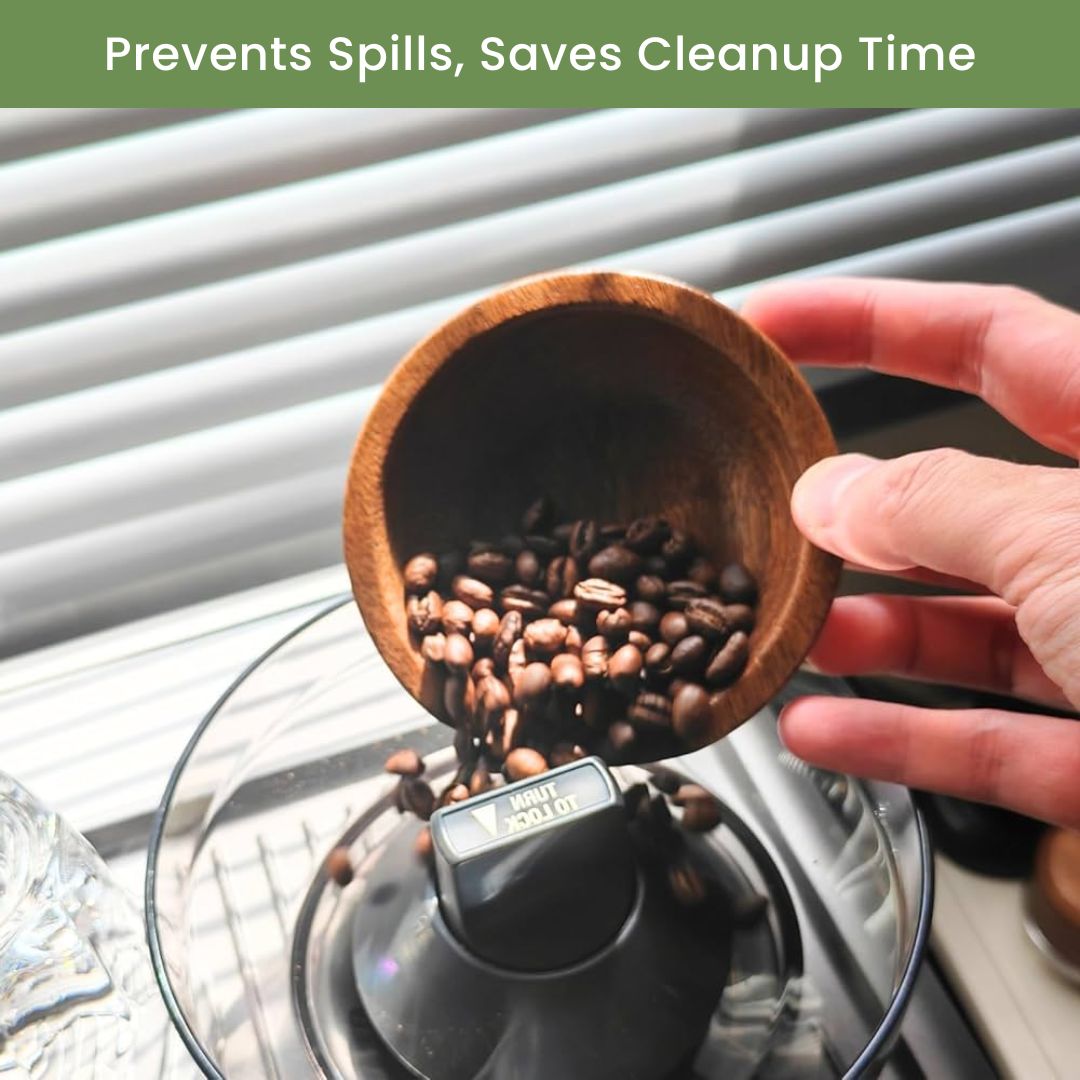 Espresso Dosing Cup - Wooden Coffee Bean Container & Barista Tool