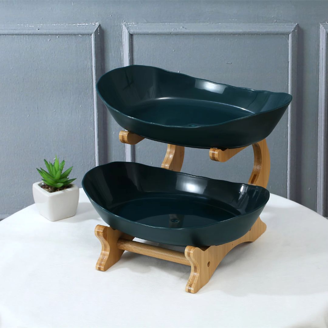 Fruit Holder – Wood 2/3 Tier Stand, Table Organizer, Multi-Purpose Storage for Fruits, Snacks & Vegetables