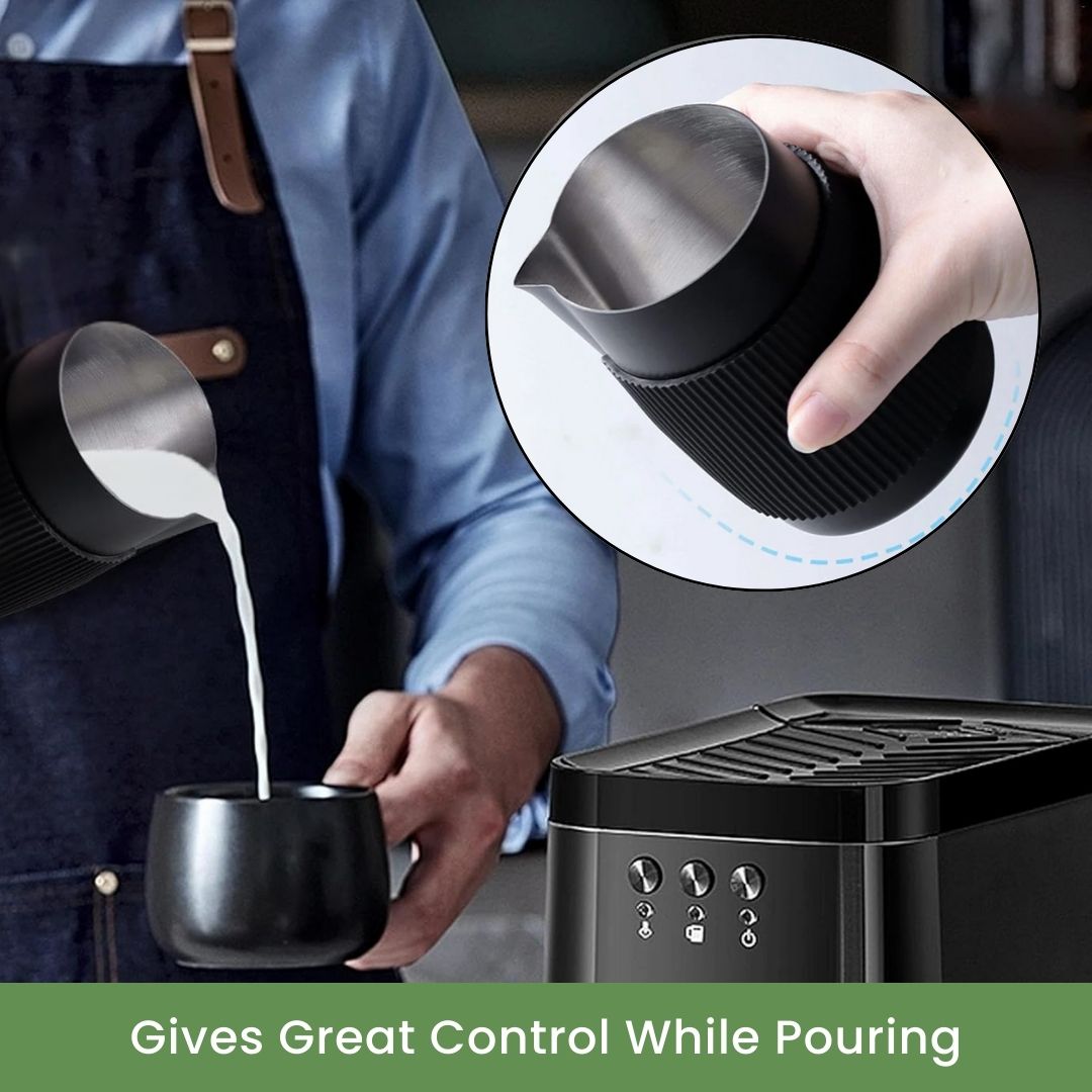 Milk Frothing Pitcher - Stainless Steel Frother for Latte Art & Espresso