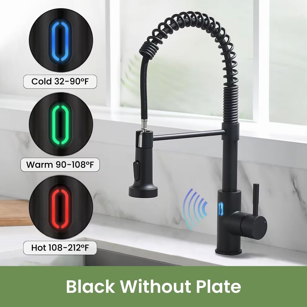 Hands-Free Kitchen Faucet with LED Light & Motion Sensor Activation