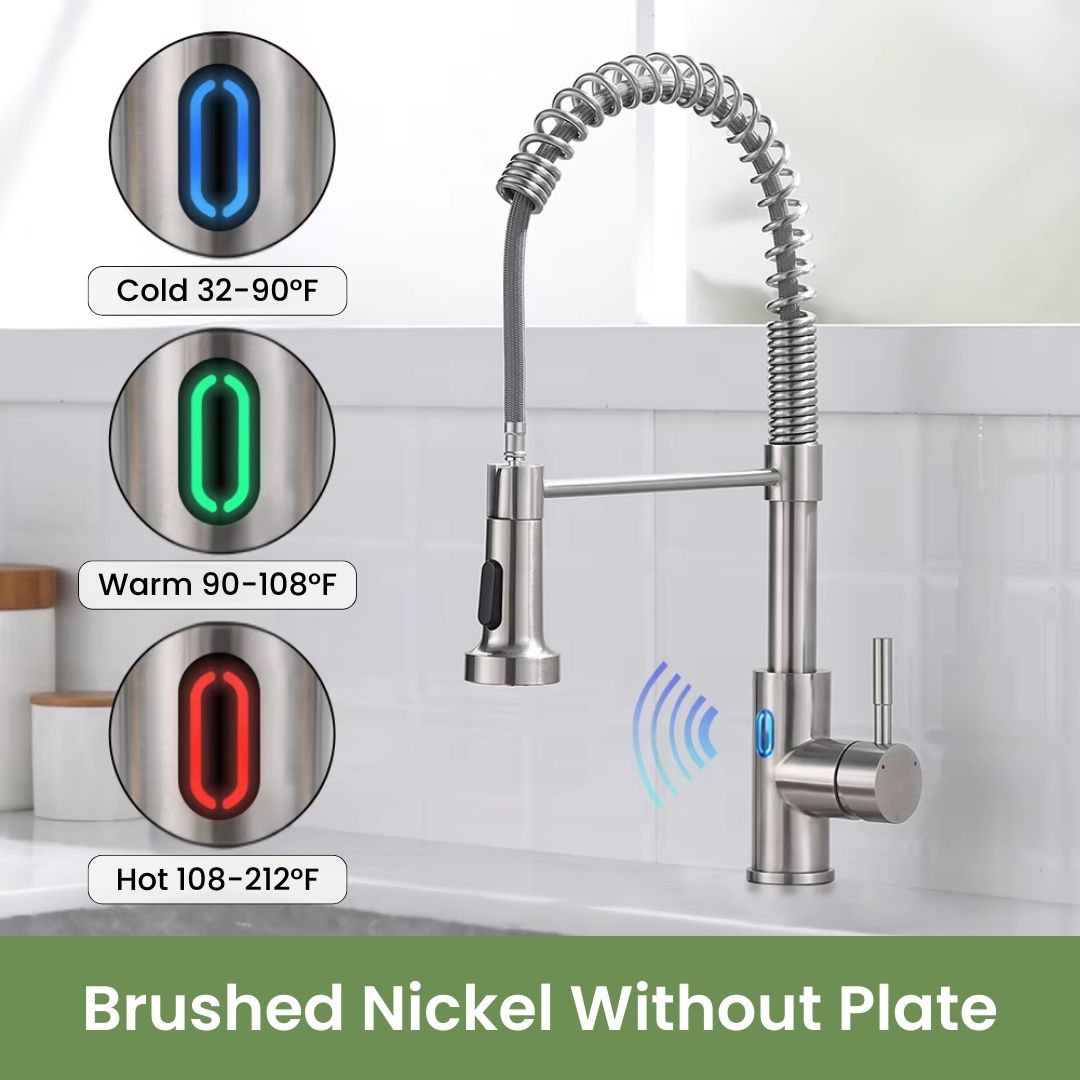 Hands-Free Kitchen Faucet with LED Light & Motion Sensor Activation