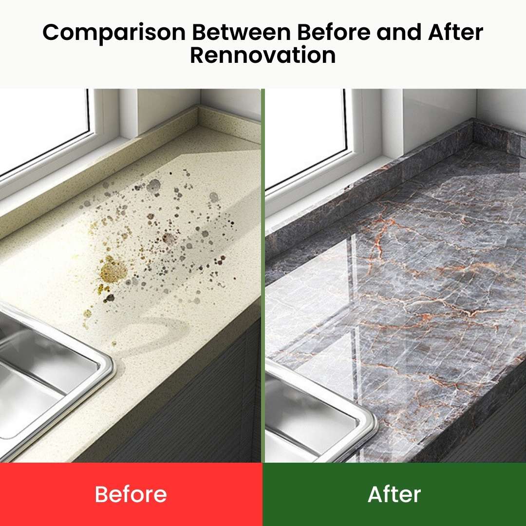 Marble Wallpaper for Kitchen – Peel and Stick, Waterproof PVC Vinyl Wrap