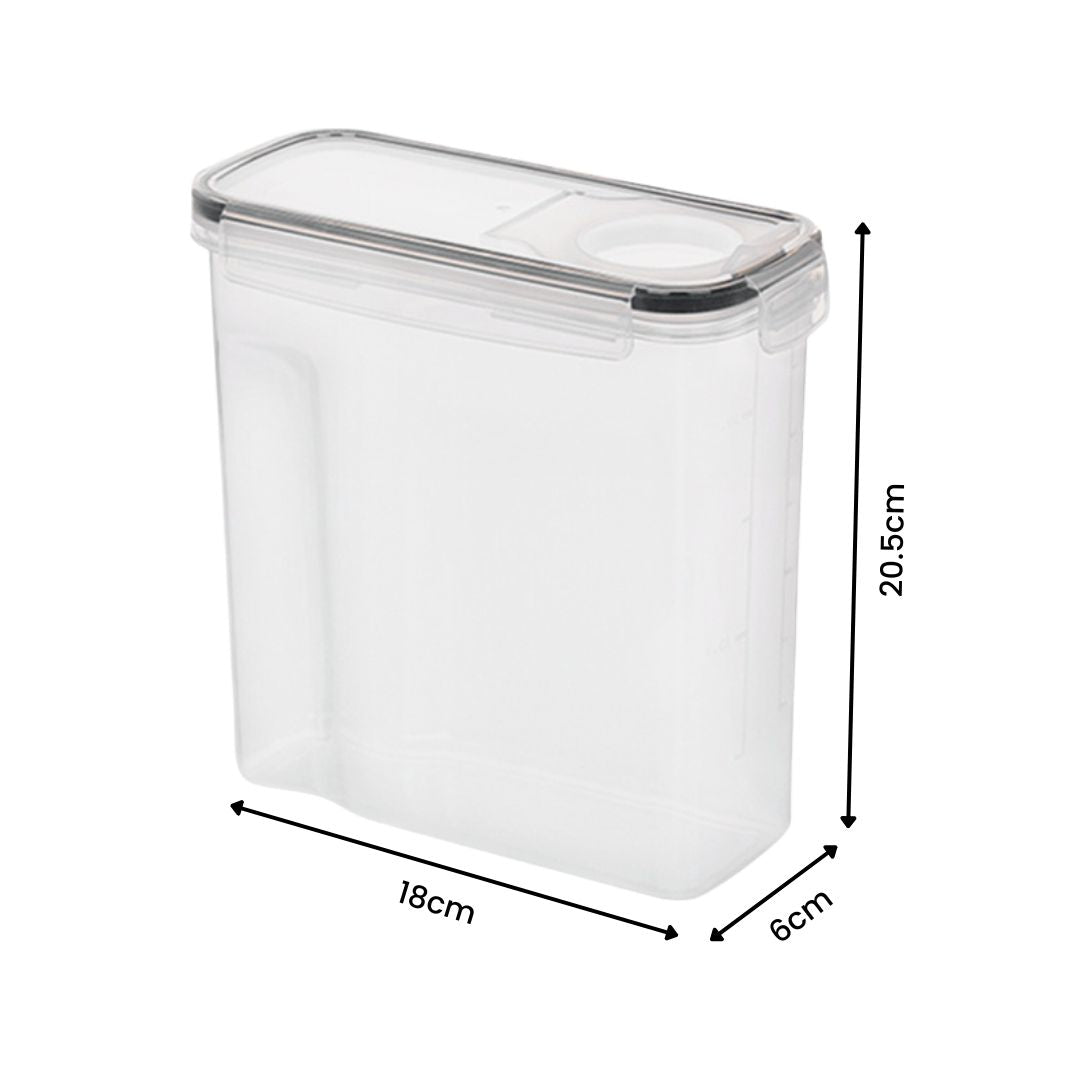 Cereal Container - 3-Piece Transparent Airtight Kitchen Storage Set for Dry Food, Bulk Goods and Pantry Organization