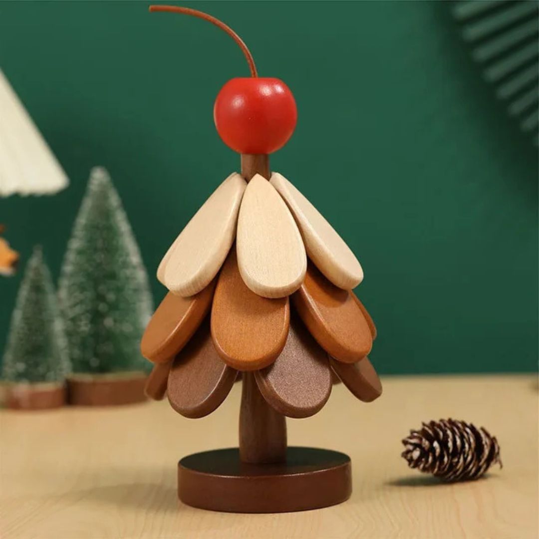 Wood Coasters - Heat Resistant Wooden Tree Trivet, Round Wooden Placemat Set