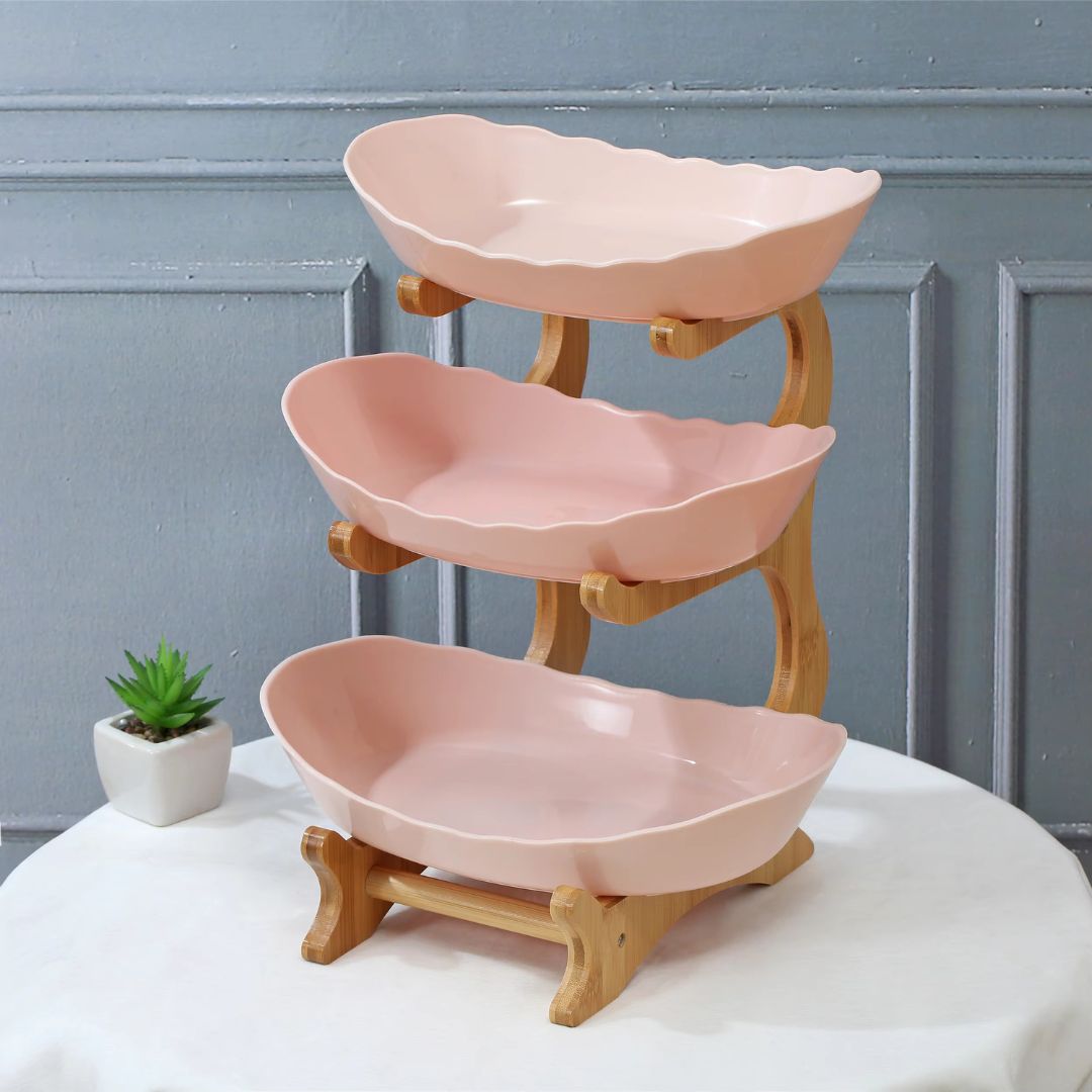 Fruit Holder – Wood 2/3 Tier Stand, Table Organizer, Multi-Purpose Storage for Fruits, Snacks & Vegetables