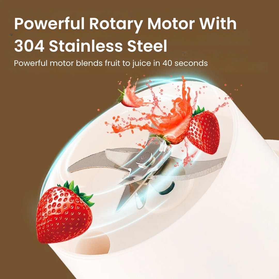 Portable Juicer - 12 Blades, 60W Electric Machine, USB Rechargeable Mini Blender, Smoothie Maker