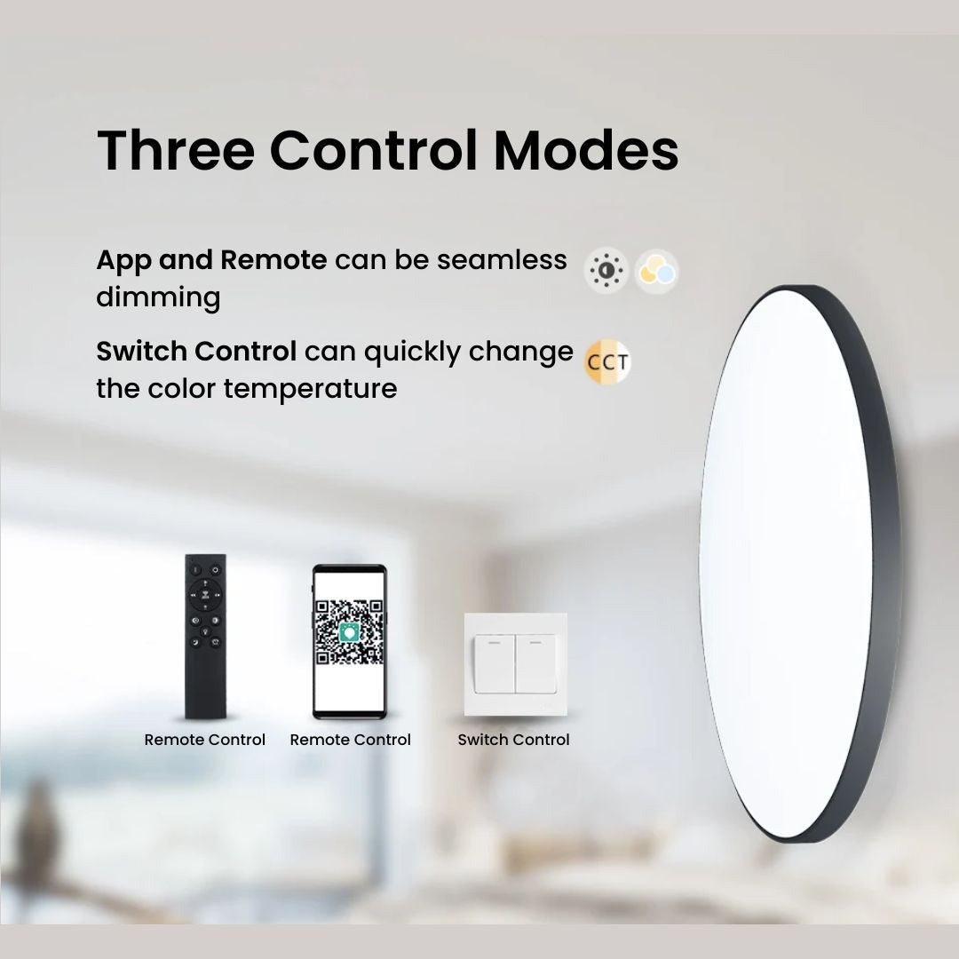 Remote Control Ceiling Lights - Dimmable LED, Smart App & Switch Control, Modern Design