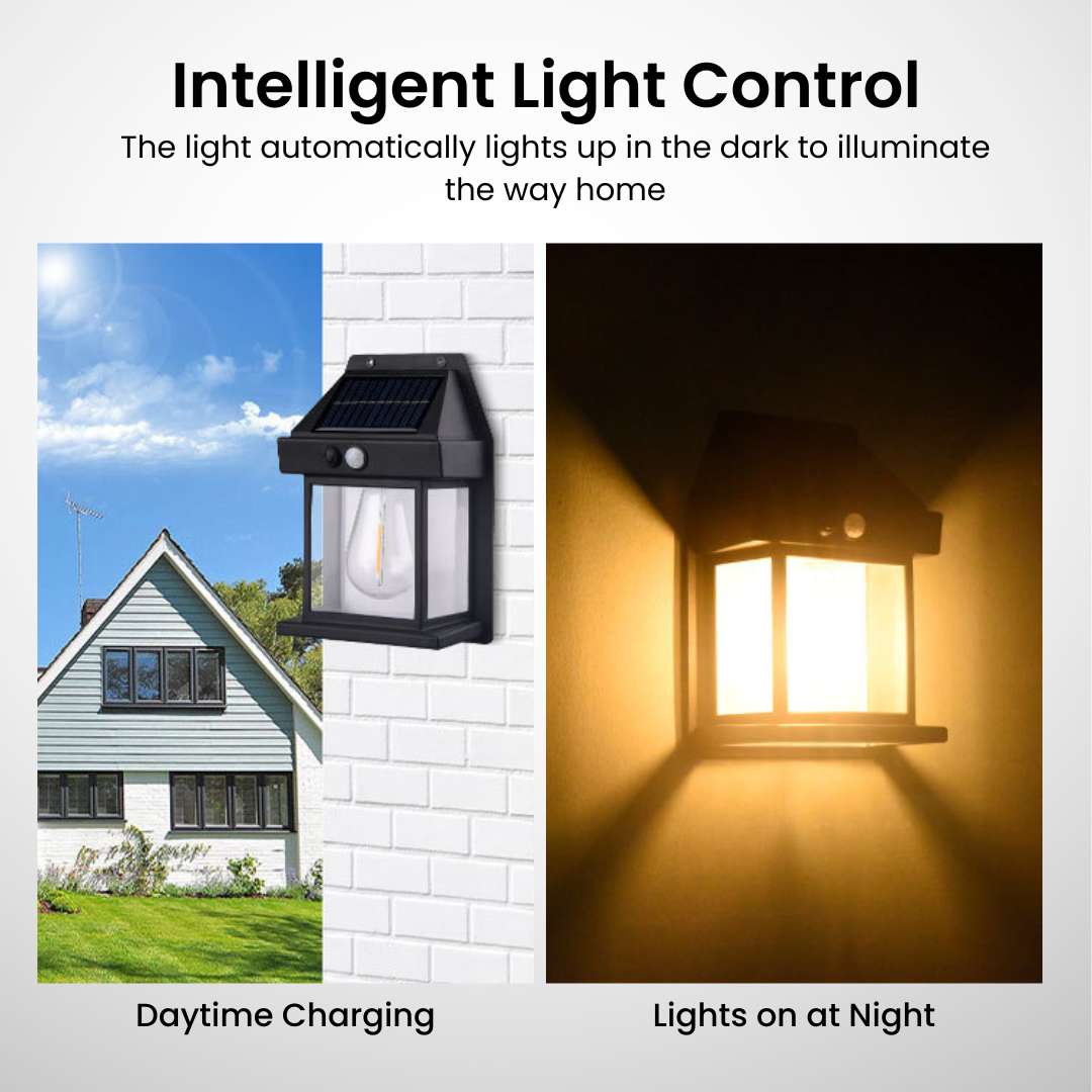 Solar Porch Light: Waterproof Motion Sensor White LED for Front Porch or Garden Security