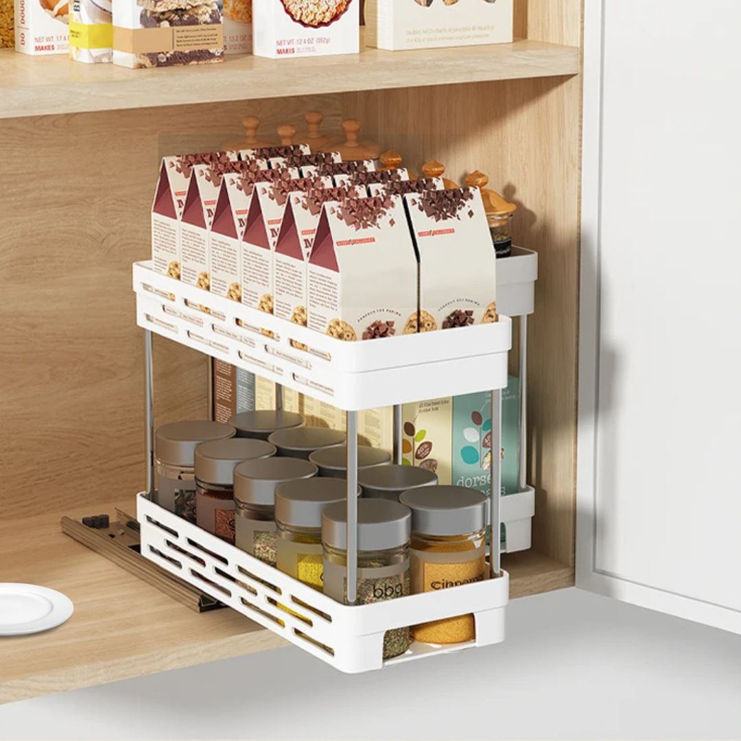 Spice Racks for Cabinets - Pull Out Organizer for Counter & Pantry